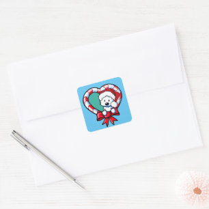Adesivo Quadrado Amor de Natal KiniArt Westie