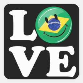 Adesivo Quadrado Amor do Brasil Sorrindo Rosto