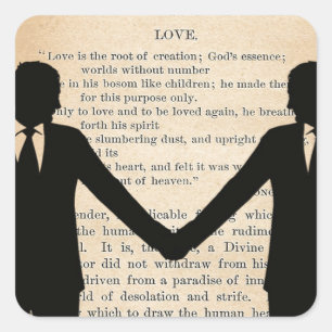 Adesivo Quadrado Amor do vintage & casamento Longfellow Wedding