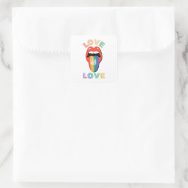 Adesivo Quadrado Amor é amor Diversão do Orgulho LGBTQ Legal Mês