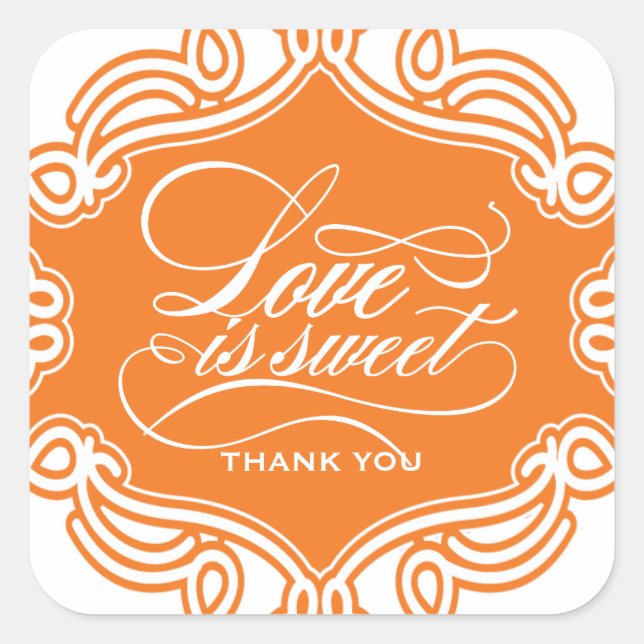 Adesivo Quadrado Amor é doce Casamento Vestidos (Frente)