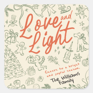 Adesivo Quadrado Amor e Natal Claro