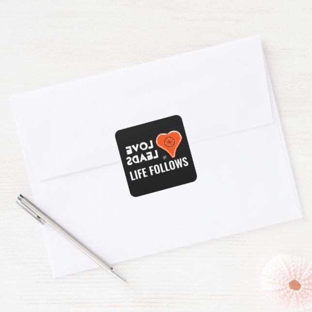 Adesivo Quadrado Amor e vida v2a (Envelope)