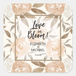 Adesivo Quadrado Amor em Bloom Peach Floral
