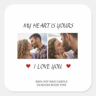 Adesivo Quadrado Amor em Cada Momento Foto de Casal Personalizada c