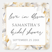 Amor No Bloom Florals Nome Data Chá de panela