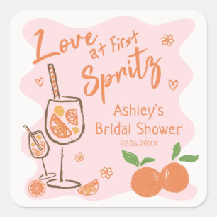 Adesivo Quadrado Amor no First Spritz Chá de panela Sticker