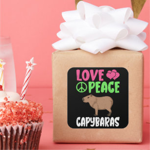 Adesivo Quadrado Amor Paz Capybaras Cutis Animais Capybara Lover