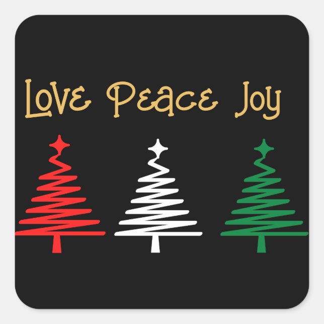 ADESIVO QUADRADO AMOR PEACE JOY HOLIDAY STICKERS (Frente)