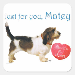 Adesivo Quadrado Amor Petit Basset Griffon Vendeen