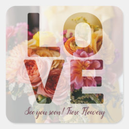 Adesivo Quadrado AMOR Tema do Dia dos Namorados Sobreposição de Fot