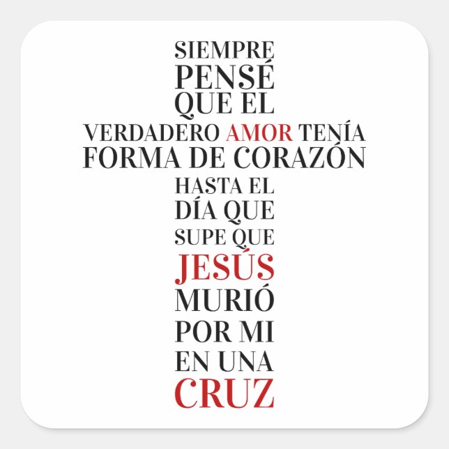 Adesivo Quadrado Amor verdadero (Frente)