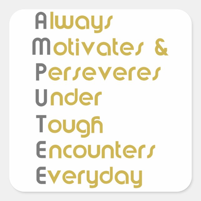 Adesivo Quadrado Amputee A.M.U.T.E. (Frente)