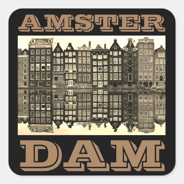 Adesivo Quadrado Amster Dam Poster (Frente)