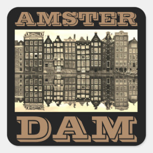 Adesivo Quadrado Amster Dam Poster