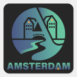 Adesivo Quadrado Amsterdã Países Baixos Europa