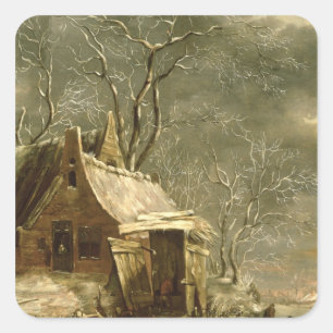 Adesivo Quadrado Amsterdão, cena do inverno, século XVII