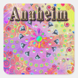 Adesivo Quadrado Anaheim Lucky Ouro Sticker