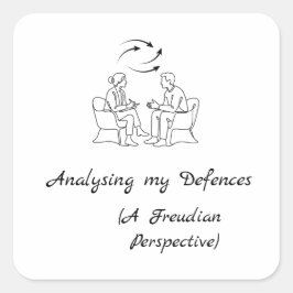 Adesivo Quadrado Analisando Minhas Defesas Psicologia Divertida 