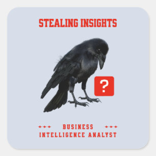 Adesivo Quadrado Analista de Inteligência de Negócios Crow