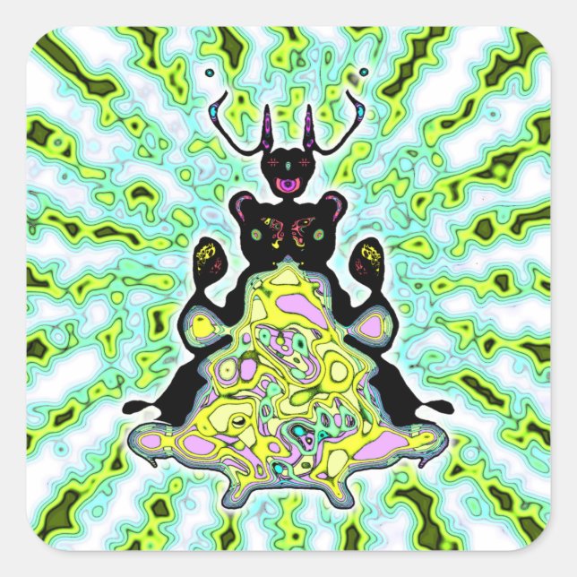 Adesivo Quadrado Anatomia secreta de um hamster espacial v3-1 (Frente)