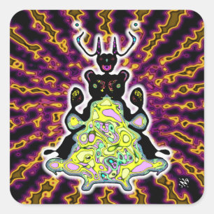 Adesivo Quadrado Anatomia secreta de um hamster espacial v4