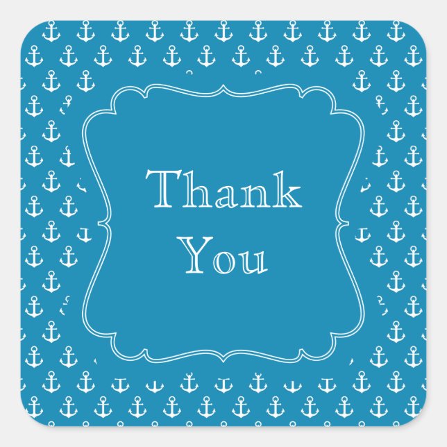 Adesivo Quadrado Anchores Náuticos Azuis Aqua (Frente)