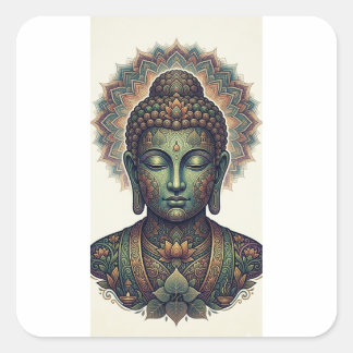 Adesivo Quadrado Ancient Bammi Lipi Art Sticker - Raja Asoka Dhamma