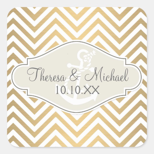 Adesivo Quadrado Ancoragem Náutica Moderna de Stripe de Disquete (Frente)