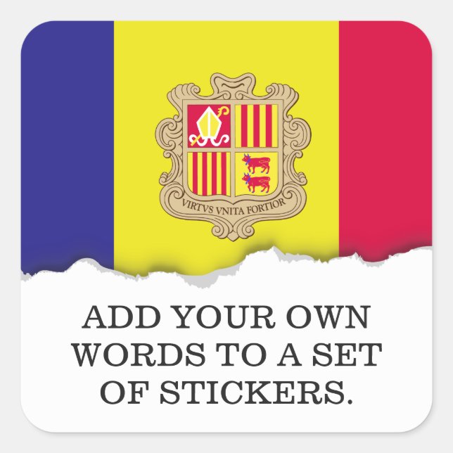 Adesivo Quadrado Andorra Flag (Frente)
