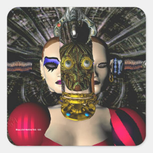 Adesivo Quadrado ANDROID XENIA SPACESHIP PILOT,Ficção científica