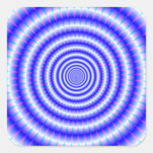 Adesivo Quadrado Anéis concêntricos em azul e em branco