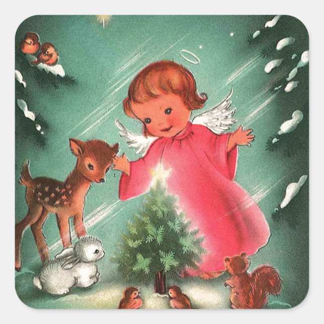 Adesivo Quadrado Angel In Forest (Frente)