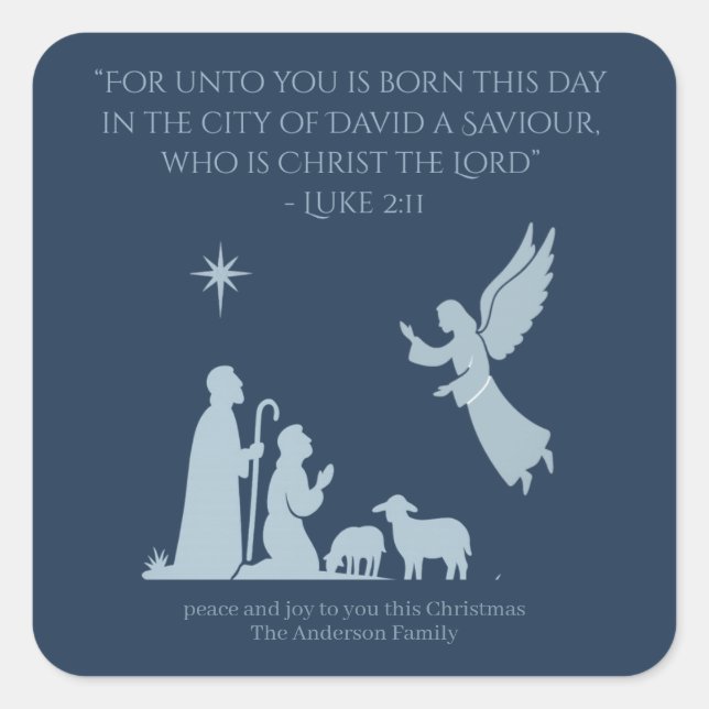 Adesivo Quadrado Angel of the Lord Sticker – Nativity Shepherd  (Frente)