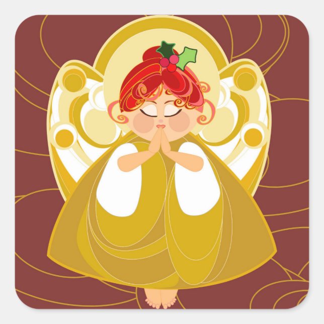 Adesivo Quadrado Angel Praying Sticker (Frente)