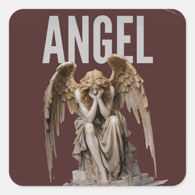 Adesivo Quadrado Angel Statue Kiss-Cut Vinyl Decal (Frente)