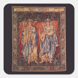 Adesivo Quadrado Angeli Laudantes por Sir Edward Coley Burne Jones