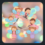 Adesivo Quadrado Angels Christmas<br><div class="desc">Ângela os adesivos de Natal.</div>