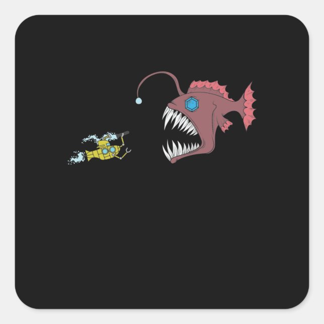 Adesivo Quadrado Anglerfisch Ungeheuer der Meere (Frente)