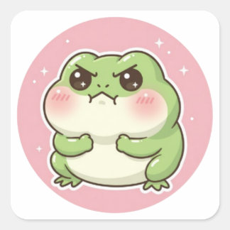 Adesivo Quadrado Angry Frog Sticker Funny Mad Frog Meme Cute Aggres