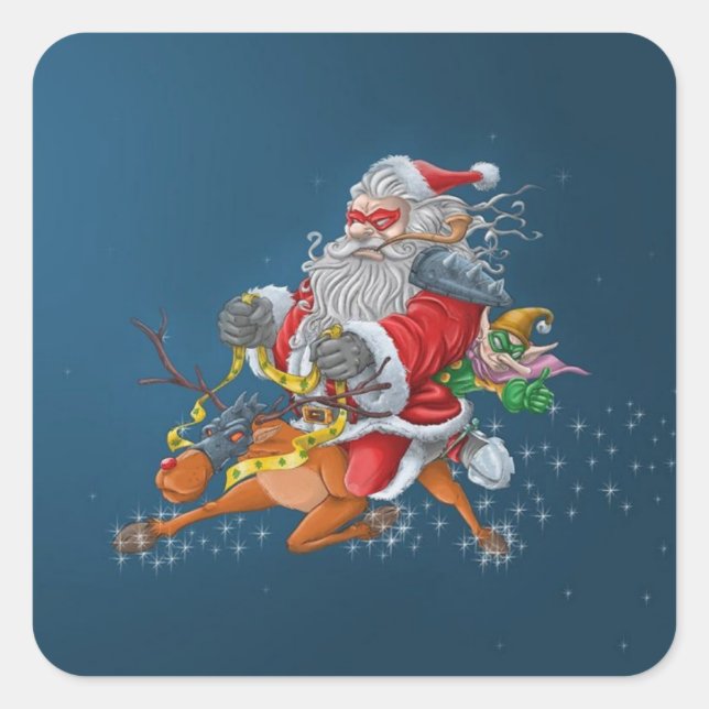 Adesivo Quadrado Angry Santa Claus (Frente)