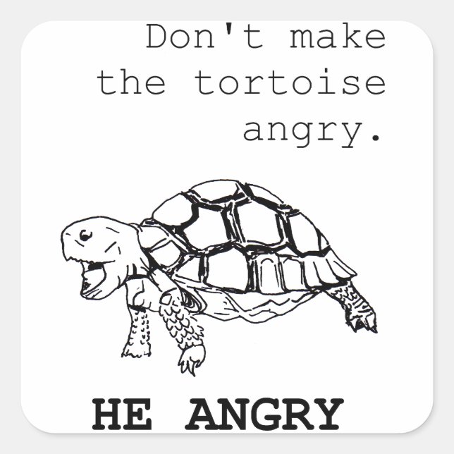 Adesivo Quadrado Angry Tortoise (Frente)