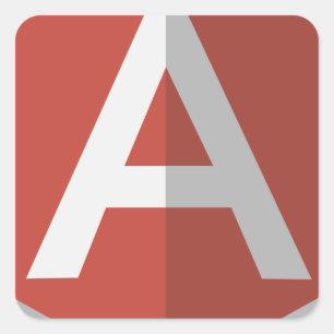 Adesivo Quadrado AngularJS Shield Logotipo