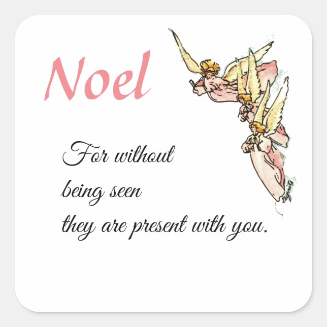 Adesivo Quadrado Ângulos de Aquarela Suaves Emerge do Quadrado de N (Frente)