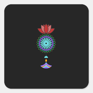 Adesivo Quadrado Anhänger spirituell mit Lotusblüte