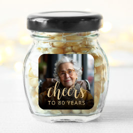 Adesivo Quadrado Animadores de Fotos da Festa de aniversário 80