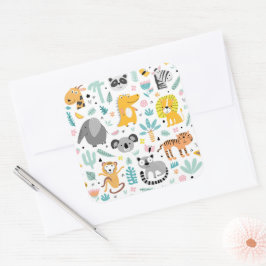 Adesivo Quadrado Animais das florestas tropicais