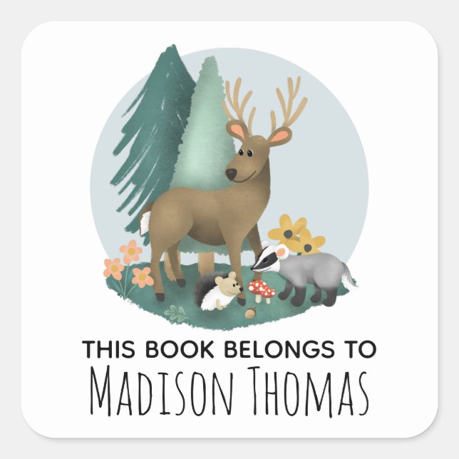 Adesivo Quadrado Animais de Pata Cura, Bebê e Crianças (Frente)