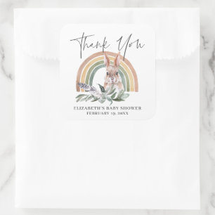 Adesivo Quadrado Animais Florestais   Favor do Chá de fraldas