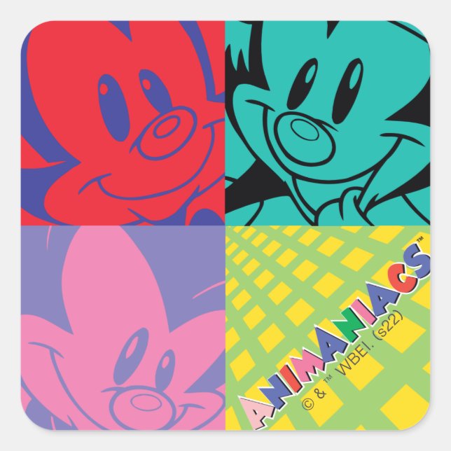 Adesivo Quadrado Animaniacs | Warner Siblings Pop Art Graphic (Frente)